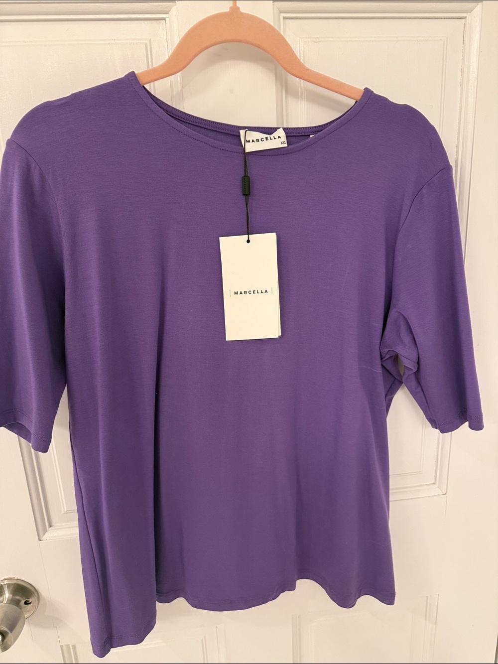 MARCELLA NYC Purple Short Sleeve Crew Neck Tee